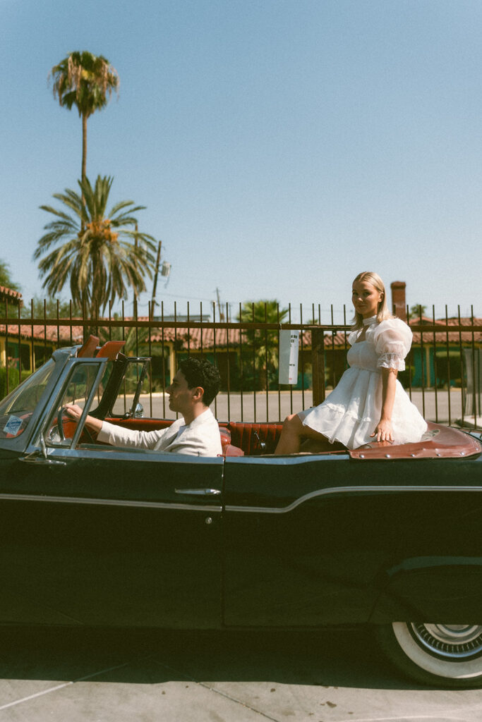 classic car sure thing chapel las vegas elopement