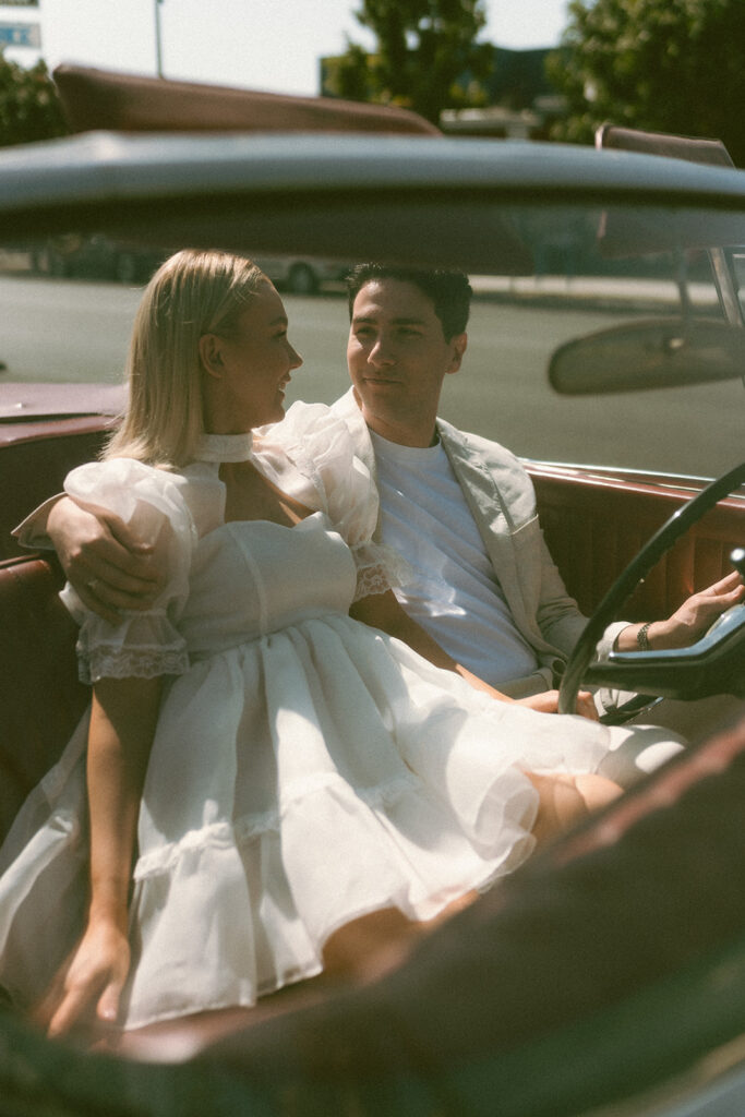 classic car sure thing chapel las vegas elopement