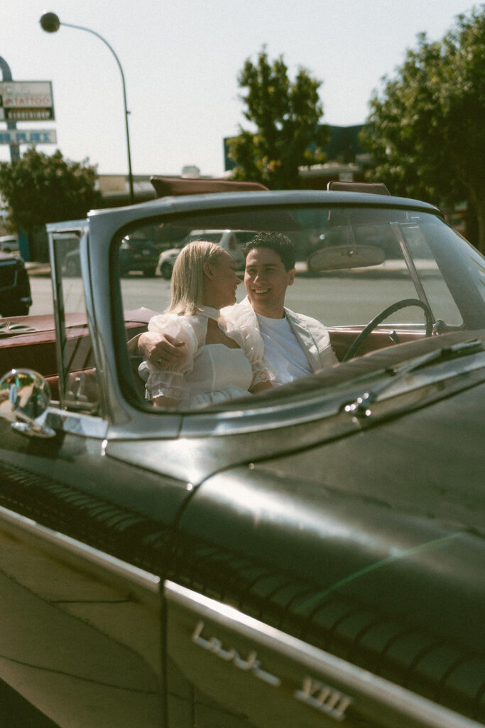 classic car sure thing chapel las vegas elopement